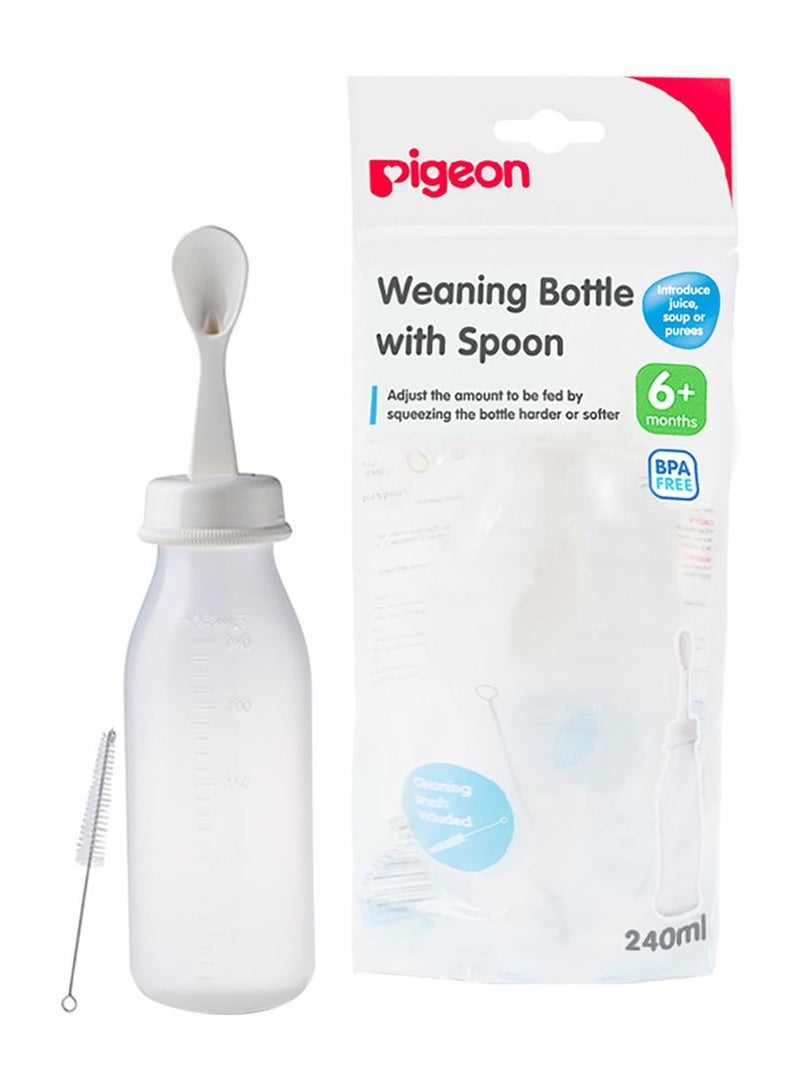 Pigeon Weaning Bottle With Spoon 240 ML 6M +